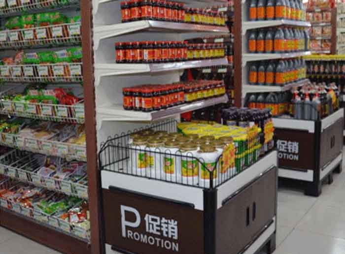 The display method and principle of the supermarket promotion and stacking desk