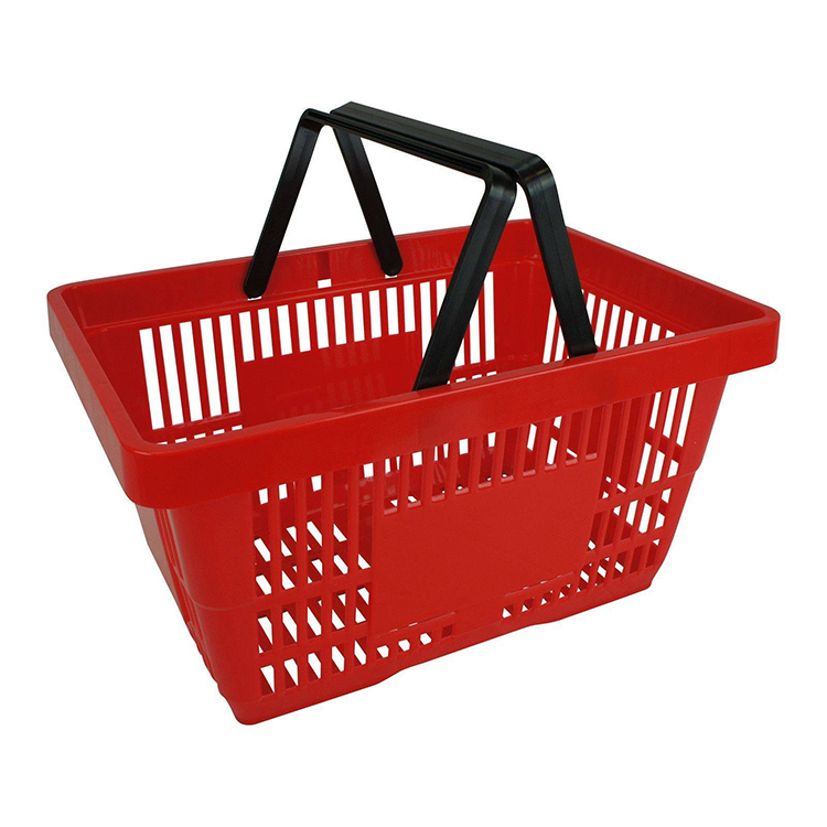 Hand plastic shopping basket for supermarket