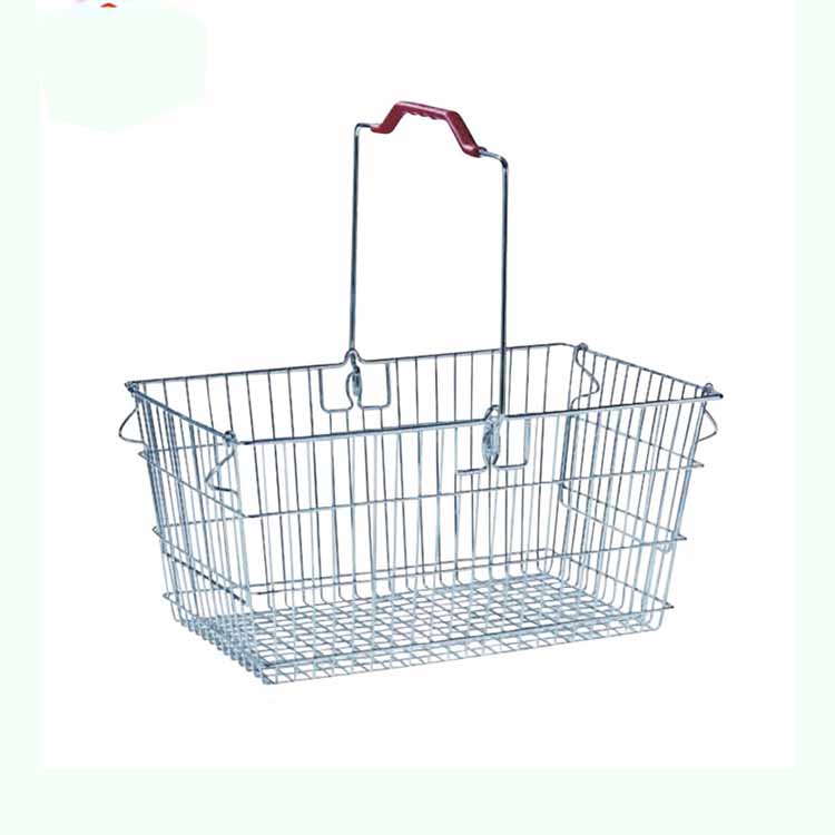 Steel single handling wire shopping basket