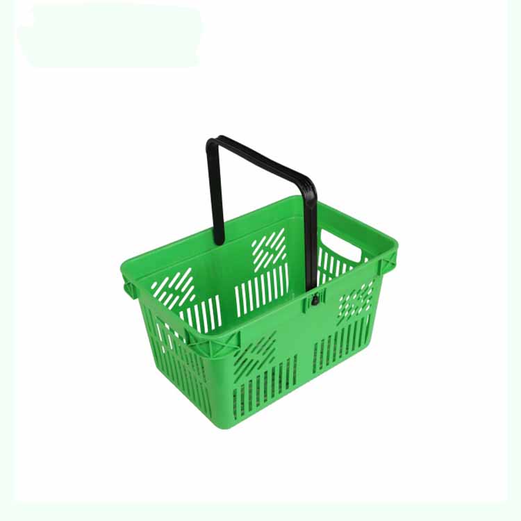 Shopping basket with built-in handle