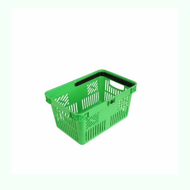 Shopping basket with built-in handle