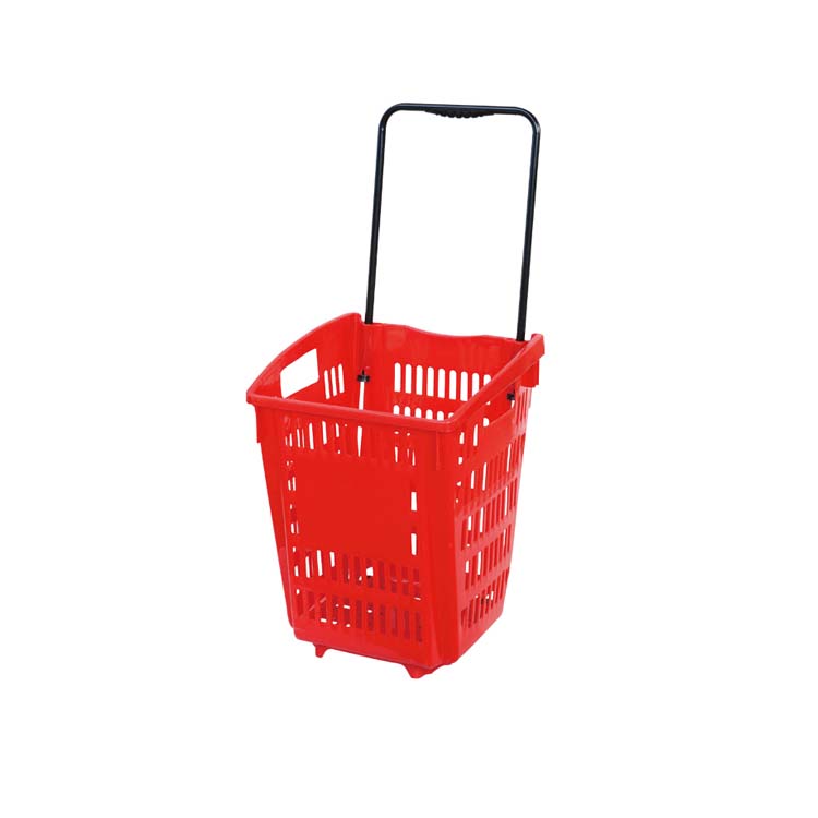 Shopping basket with  telescopic handle