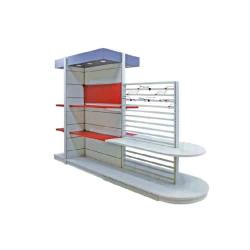 Double side half round convenience store display rack